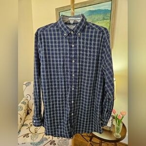 Nick Graham  Navy Plaid Dress Shirt Sz 15.5 32/33